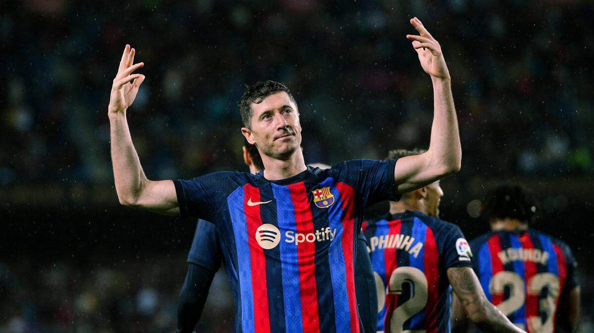 Foto de archivo del delantero de Barcelona Robert Lewandowski. Los azulgranas tendrán la primera oportunidad de conquistar el título de la Liga de España este fin de semana, el primero desde la traumática salida de Lionel Messi hace tres años.