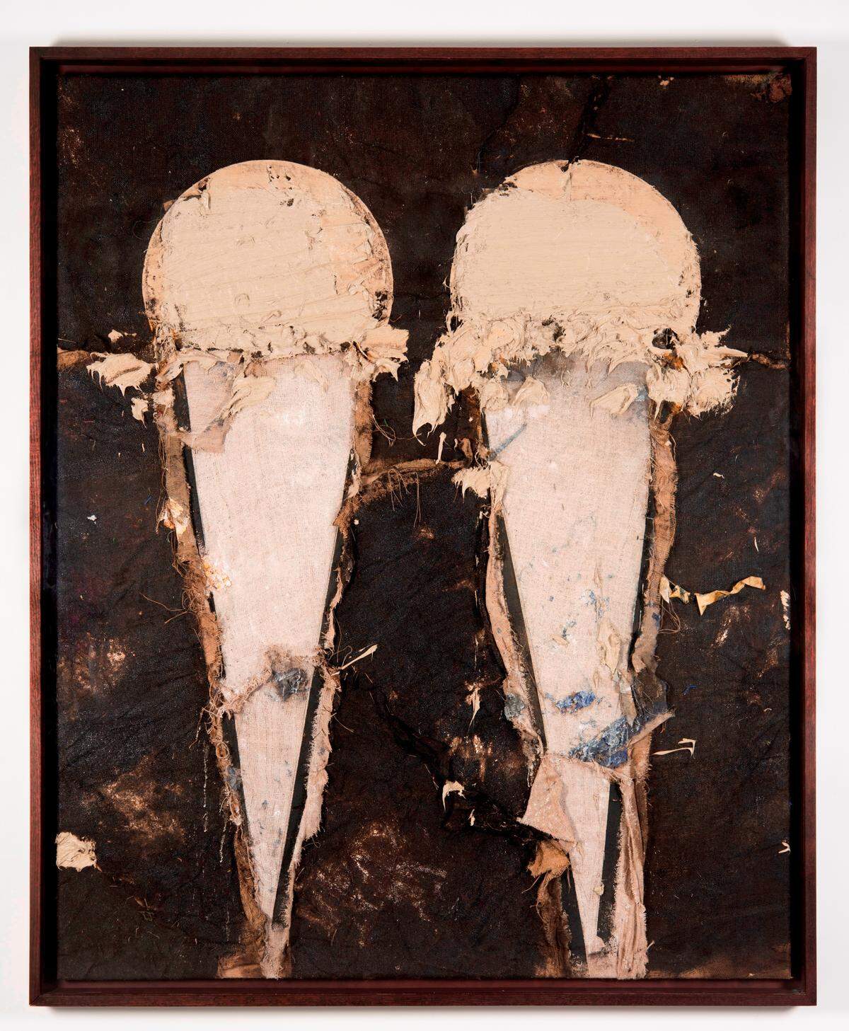 ‘Two Vanilla Ice Cream I’, 2008 de Manolo Valdes, óleo sobre lienzo, 87 x 68 pulgadas.