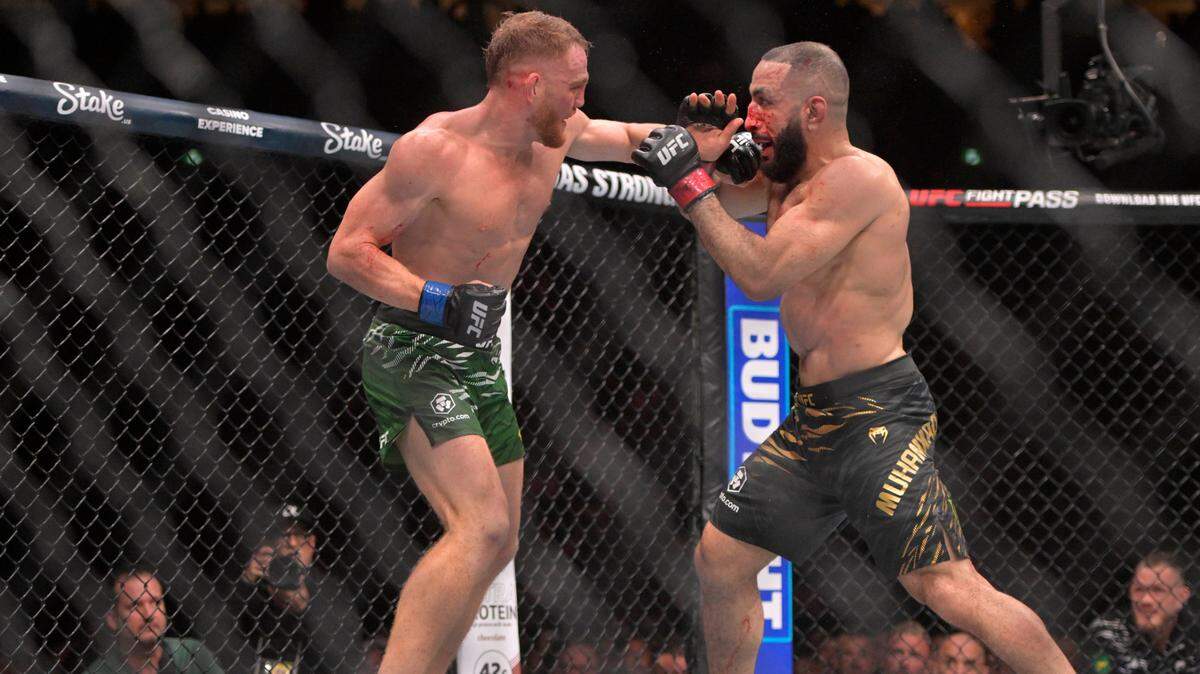 Jack Della Maddalena (izq.) se alzó en el evento UFC 315 como el nuevo campeón del peso wélter tras una guerra brutal contra un Belal Muhammad que se negó a caer.