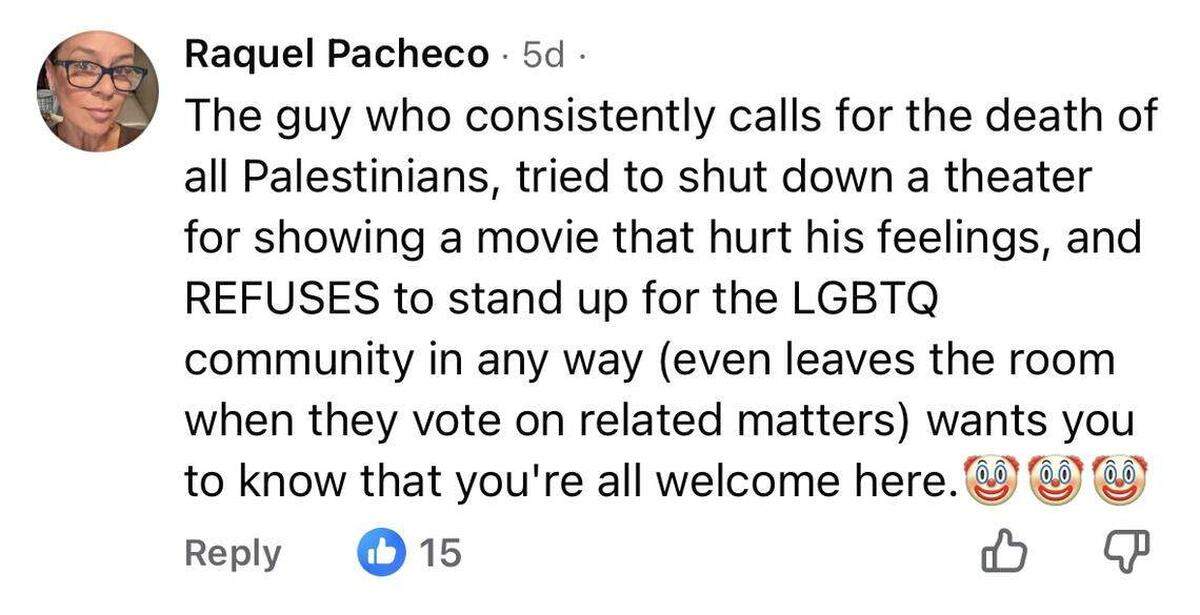 Raquel Pacheco comentó la publicación de Meiner.