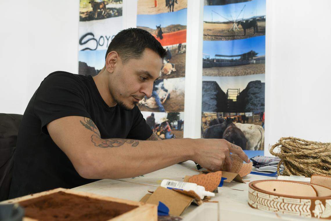 Artist José Villalobos in his studio in Fountainhead, photographed by Zachary Balber.