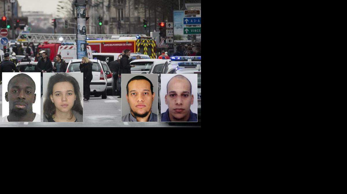  Hayat Boumeddiene, Amedy Coulibaly, Said y Charif Kouachi.