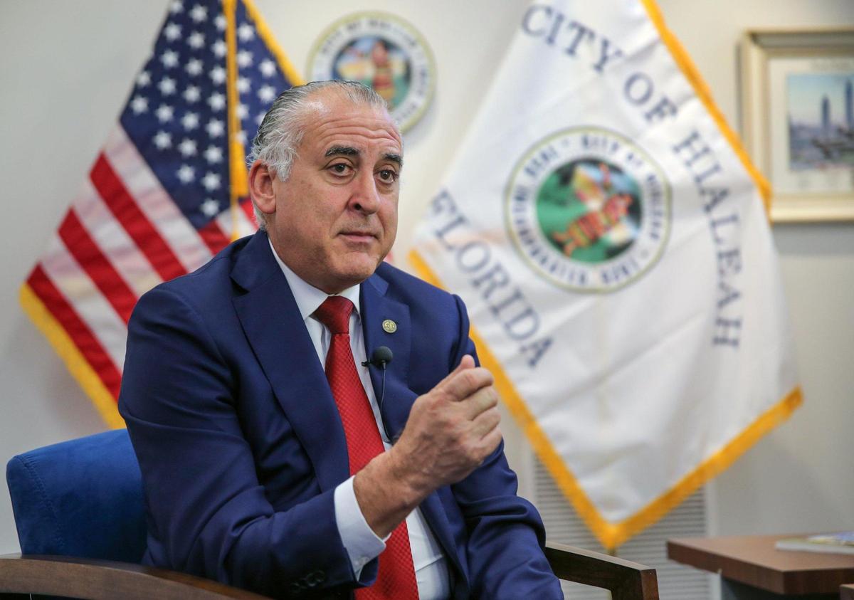 Hialeah Mayor Esteban Bovo Jr. speaks about the city's housing crisis during an interview at Hialeah City Hall on Tuesday, March 15, 2022