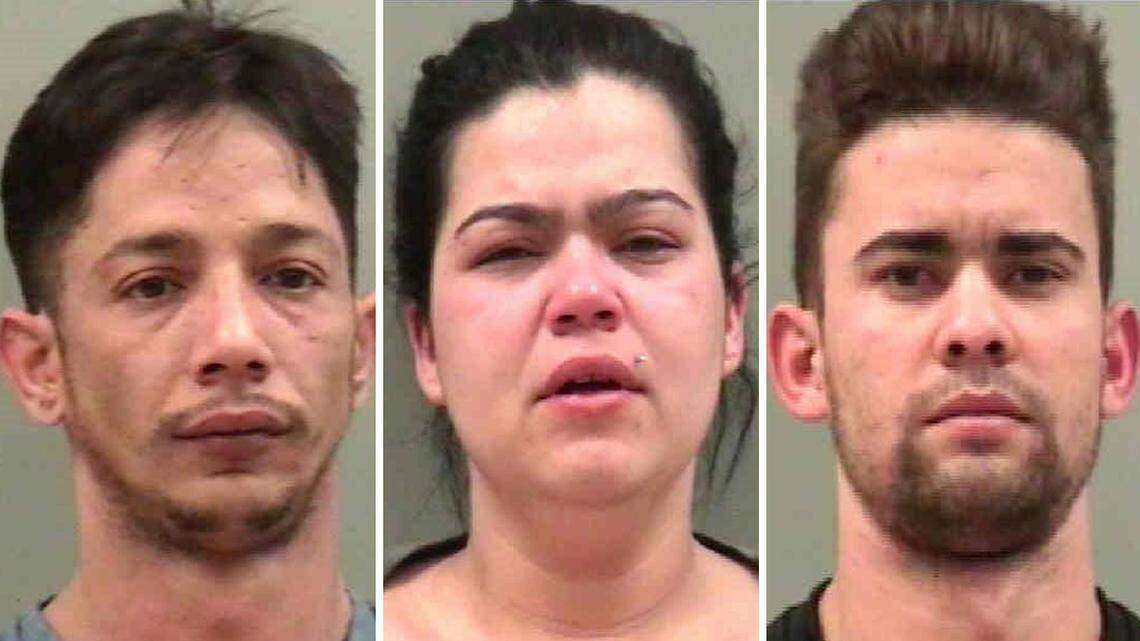 Liliany de Armas Mesa, Pedro Álvarez Rodríguez and Dunieski Santana Moreno, después de ser arrestados en febrero del 2017.