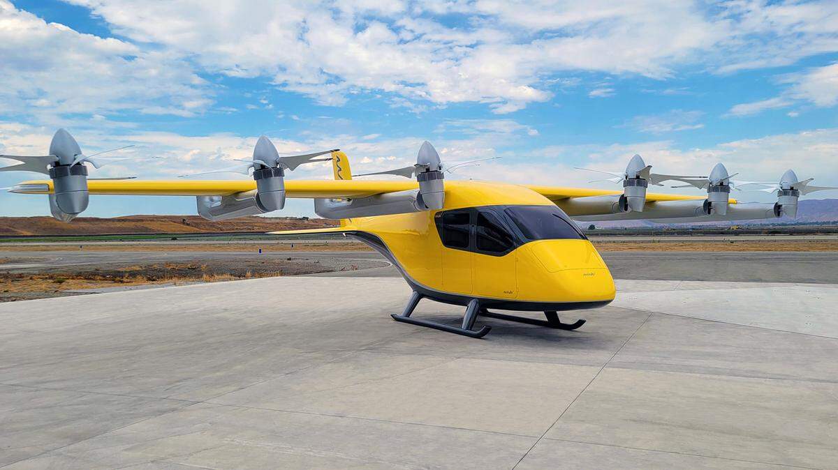 Una aeronave de Wisk de taxi aéreo. En un evento de la UM se presentó un proyecto de autos voladores.
