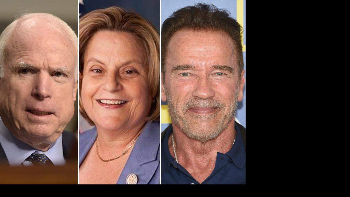 El senador John McCain, la representante de Miami Ileana Ros-Lehtinen y el ex gobernador de California Arnold Schwarzenegger.