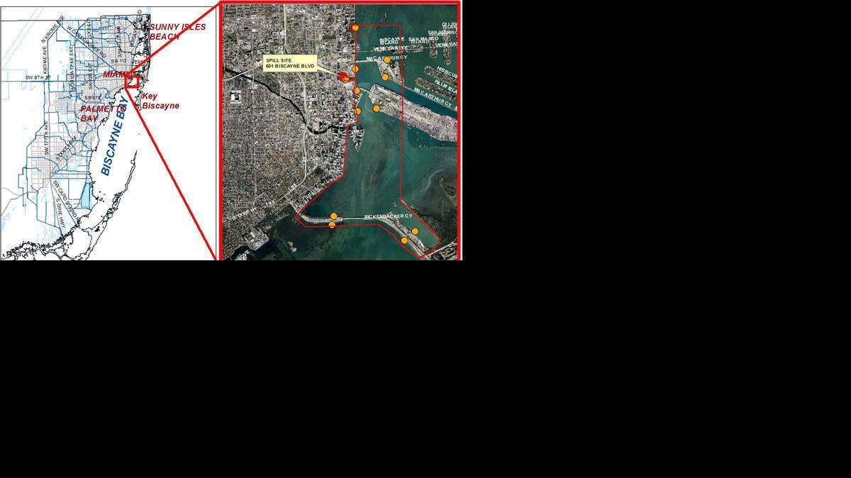 La advertencia aplica a las playas de Hobie/Windsurfer, Marine Stadium, MAST Academy y Jungle Island, dijeron funcionarios del Departamento de Aguas y Alcantarillas de Miami-Dade el martes.