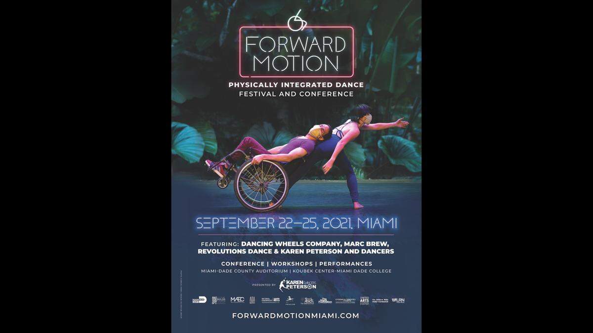 Póster del Festival y Conferencia de Danza Integrada Forward Motion.
