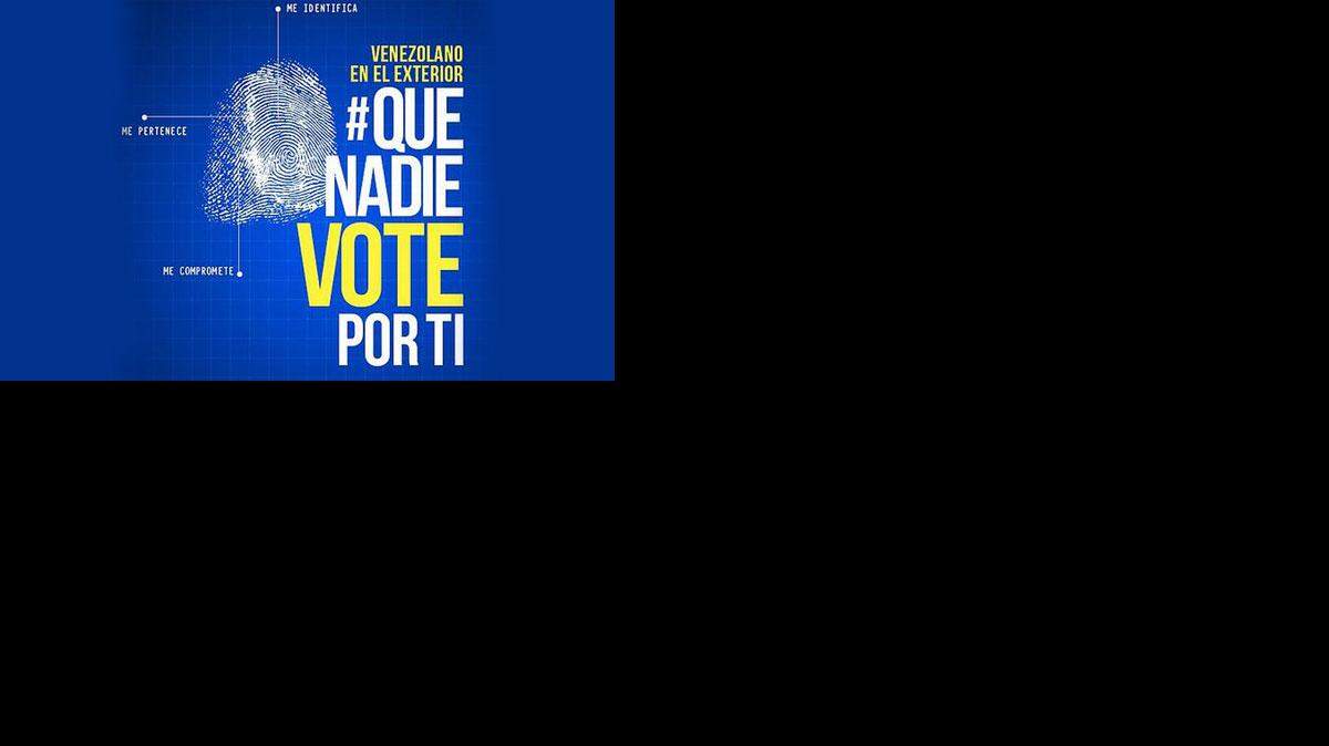 Anuncio que promociona la campaña de la oposición venezolana para prevenir el voto fraudulento y defender los votos de los venezolanos residentes en el extranjero. 
