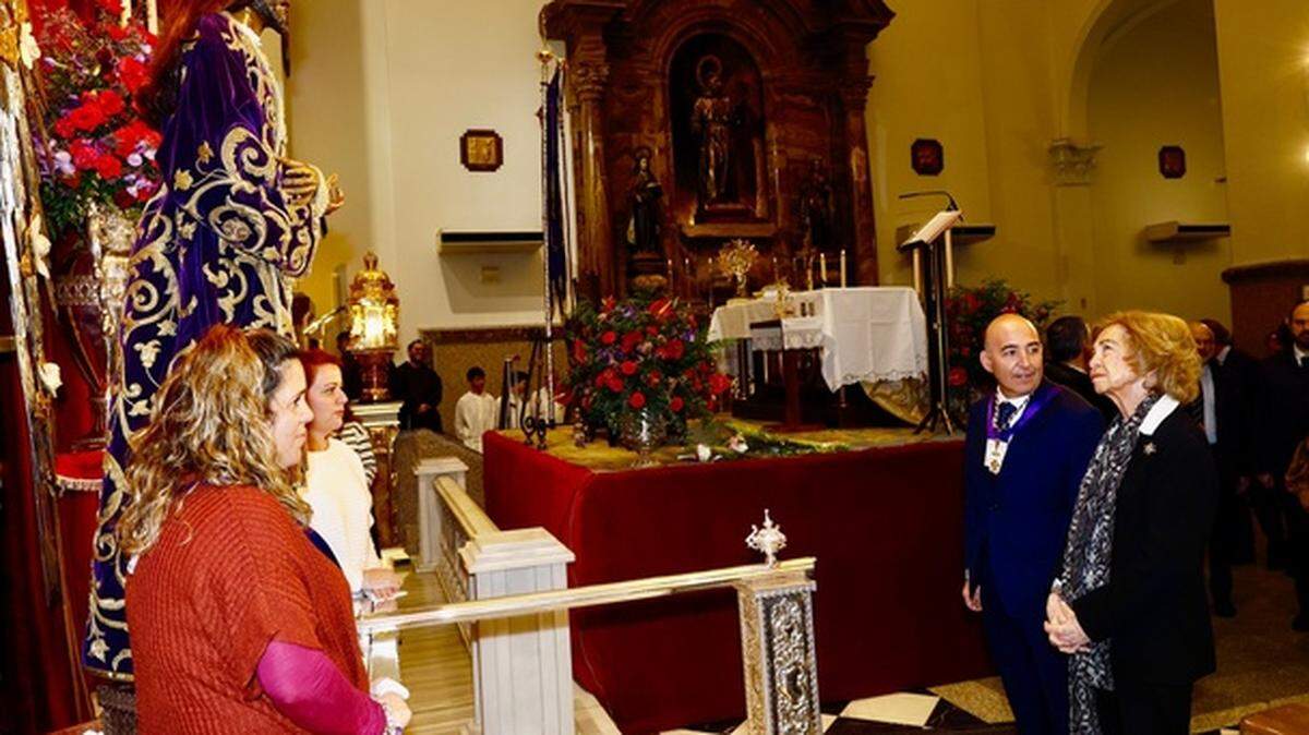Spain’s Queen Sofía visits the Basilica of Our Father Jesus of Medinaceli in Madrid, March 6, 2026.