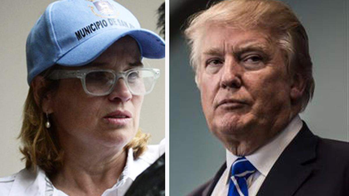 La alcaldesa de San Juan, Carmen Yulin Cruz, el presidente de Estados Unidos, Donald Trump. AP