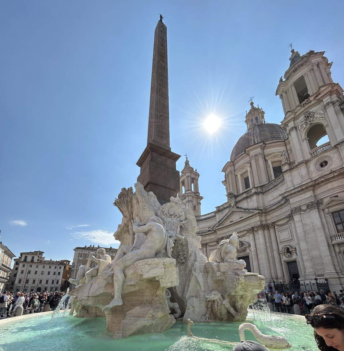 Fuente de los Cuatro Ríos en la Plaza Navona.