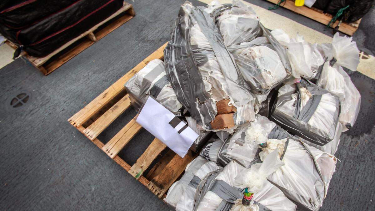 United States Coast Guard offloads approximately 18 .5 tons of cocaine in Port Everglades, Fort Lauderdale on Thursday, November 15, 2018. 