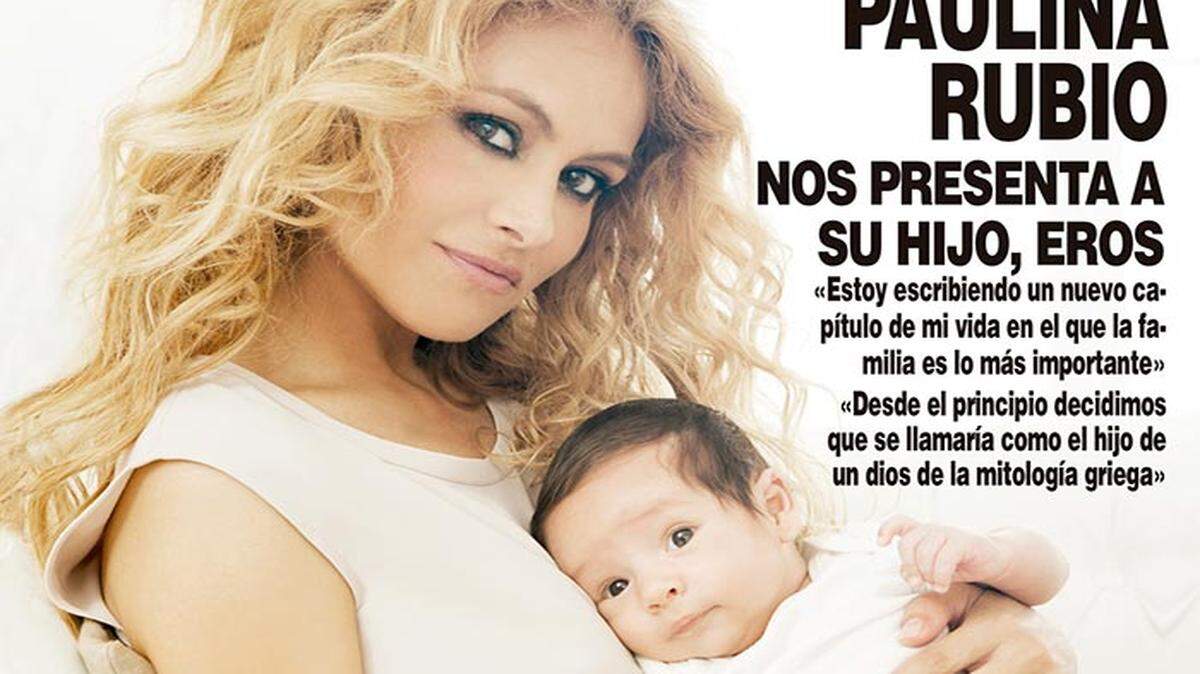 La cantante Paulina Rubio, aparece con su nuevo bebé, Eros, en la portada la edición mexicana de la revista ¡Hola!