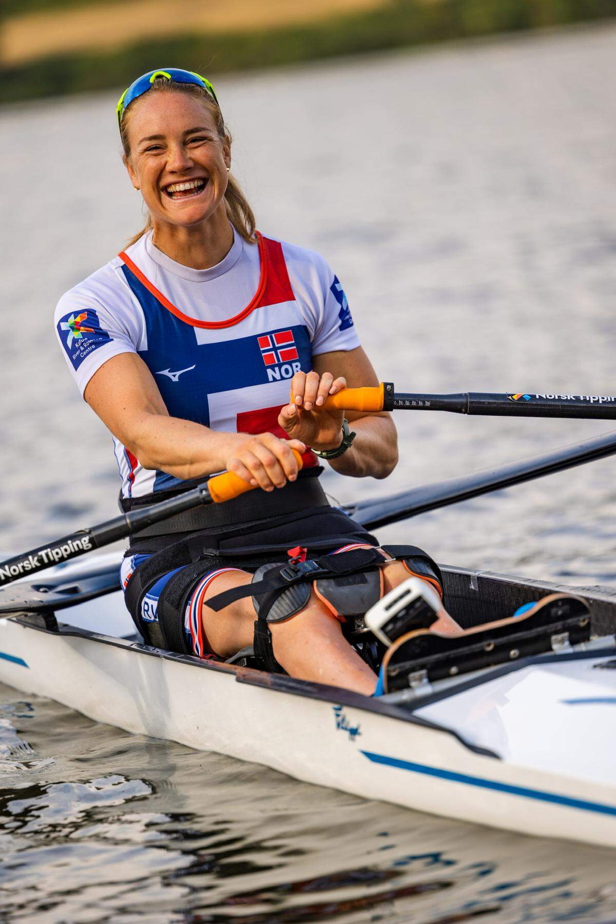 La noruega Birgit Skarstein en remo paralímpico.
