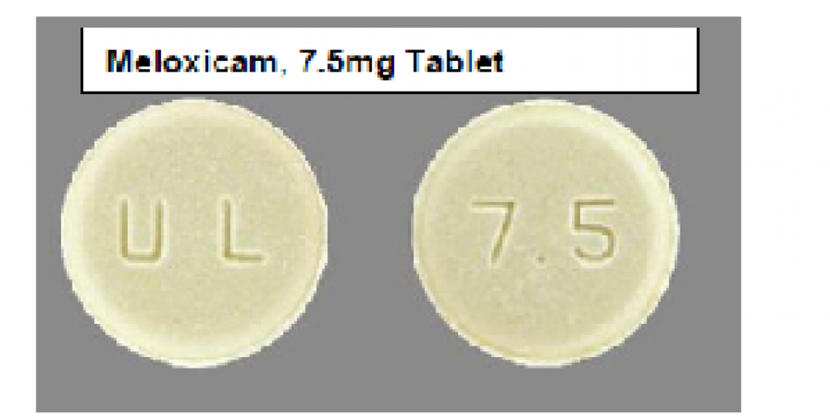 Comprimidos de meloxicam de 7.5 mg.