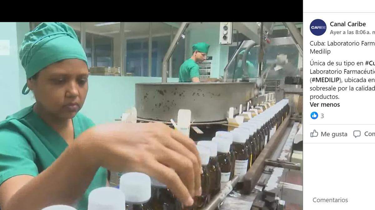 Laboratorio estatal en Cuba produce agua embotellada ante crisis económica y escasez de materia prima para producir medicamentos.
