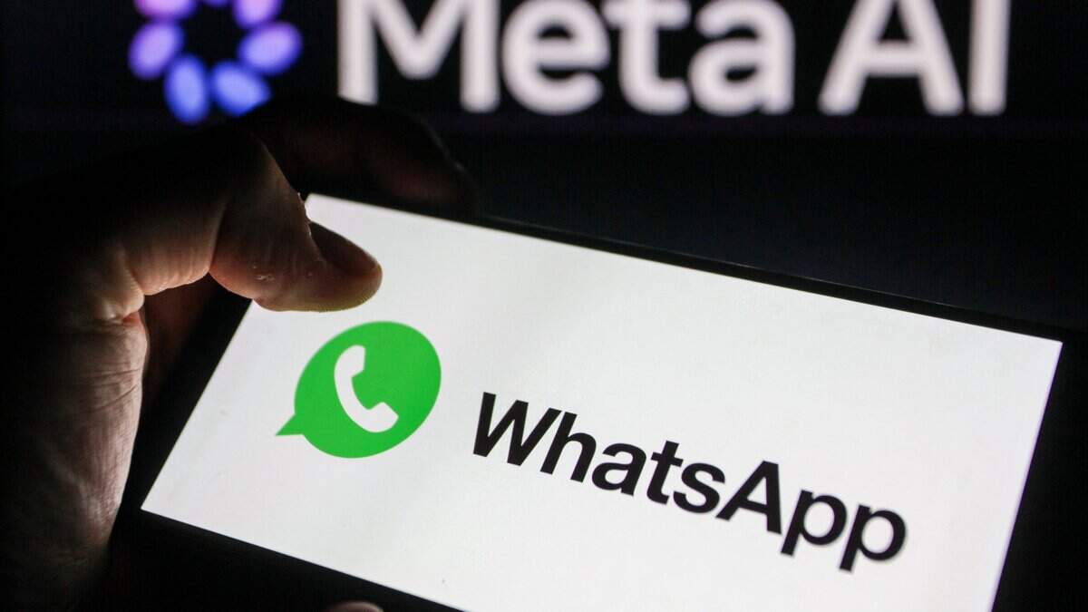 Close up image of a smartphone displaying the WhatsApp logo in front of a Meta AI logo on a digital screen in Tunis,Tunisia on June 7,2026. The image illustrates social media platforms, artificial intelligence technologies, digital communication and the integration of AI services into online ecosystems. (Photo by Imen Ben Youssef / Hans Lucas / AFP via Getty Images)