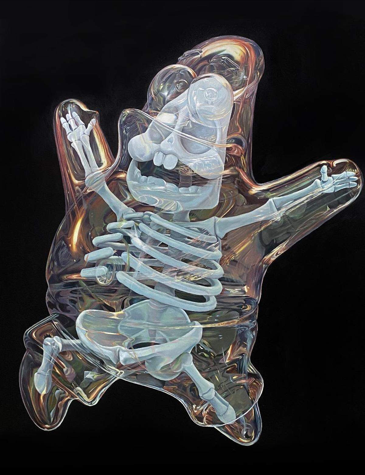 “Lifestyle”, 2022, Vance, óleo sobre lienzo, 47 × 39 pulgadas. Museum of Graffiti, en Wynwood, Miami.