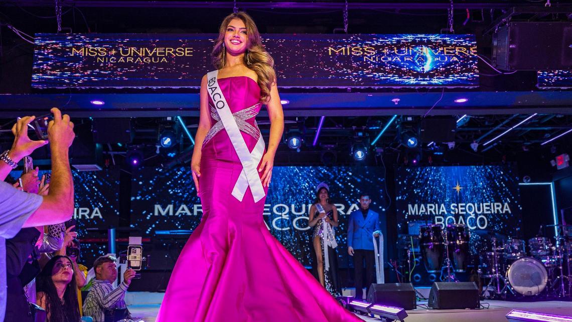Model María Fernanda Sequeira, representing Boaco, is one of the 16 candidates for Miss Universe Nicaragua, who appeared at El Guacalito Restaurant in Miami on July 17.