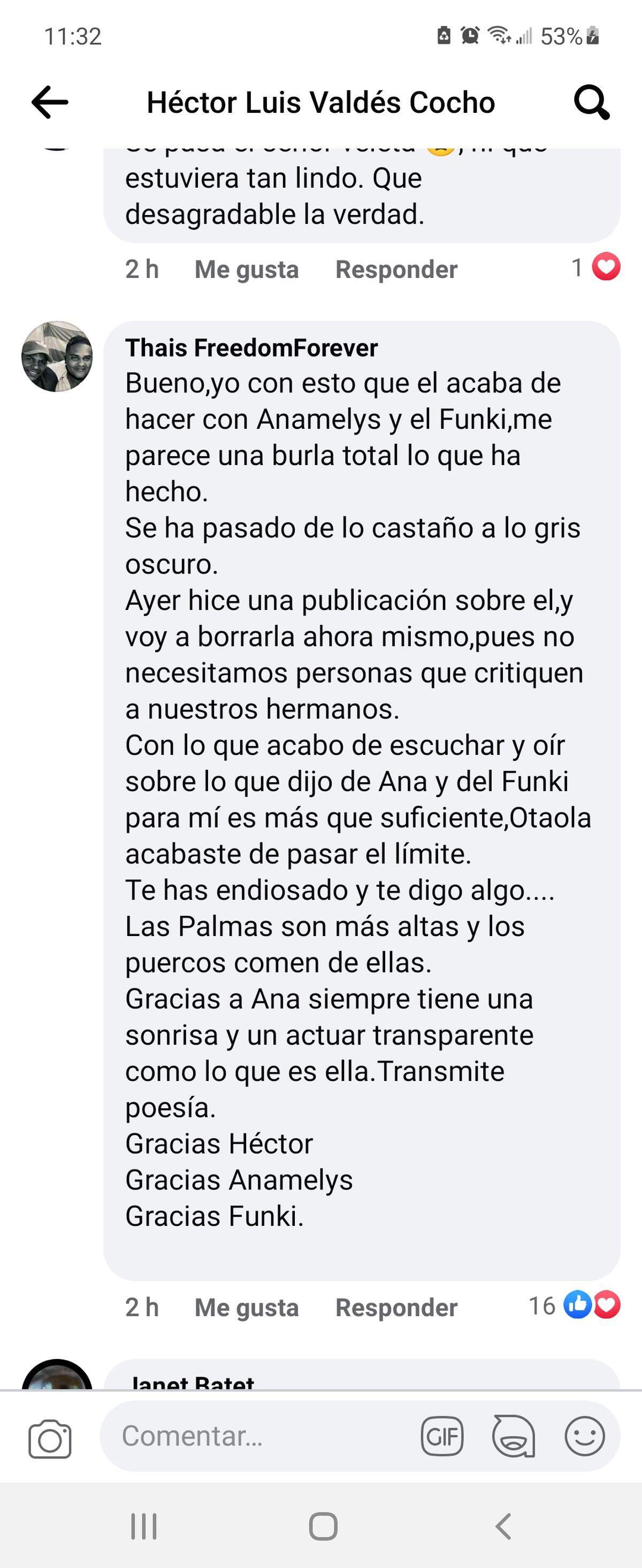 Críticas a Otaola por sus comentarios sobre Anamely Ramos y el Funky