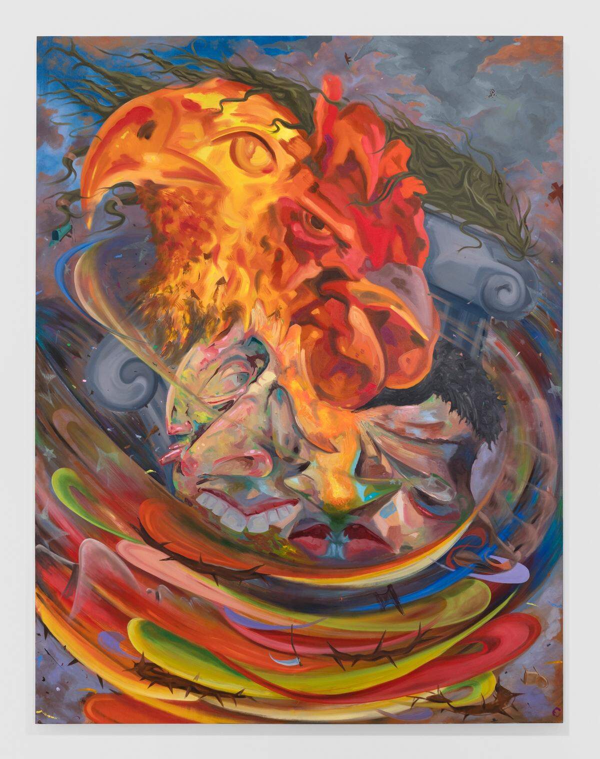 ‘Phoenix’, 2023, óleo sobre lienzo, 100 x 77 pulgadas.
