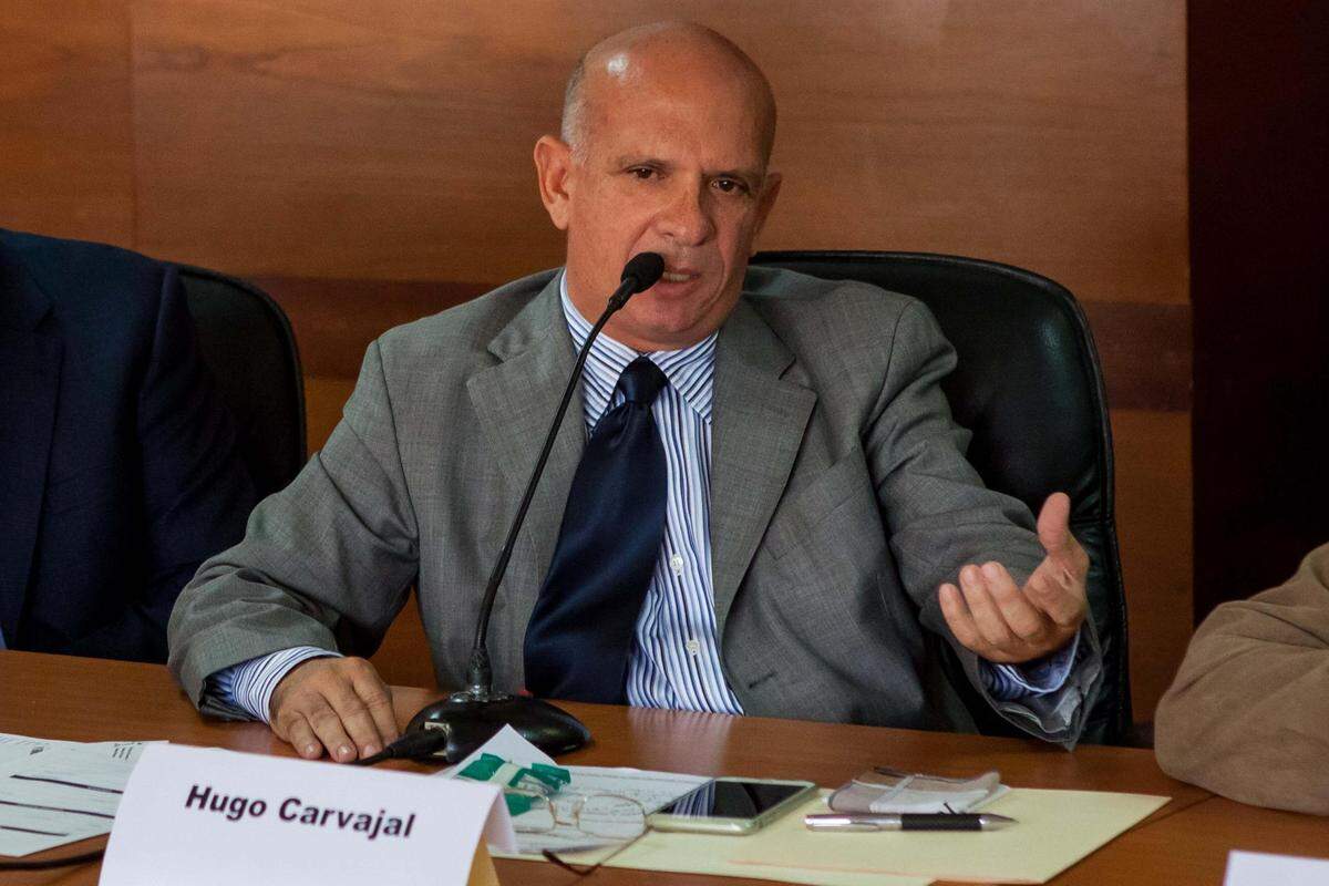 Fotografía de archivo del 27 de enero del 2016. El venezolano Hugo Armando Carvajal Barrios, exgeneral chavista detenido en Madrid y considerado el fugitivo más buscado de Estados Unidos por tráfico de drogas, ha pedido declarar voluntariamente ante la Justicia española para aportar datos sobre las relaciones entre la banda terrorista española ETA y las FARC colombianas, informaron este jueves fuentes judiciales..