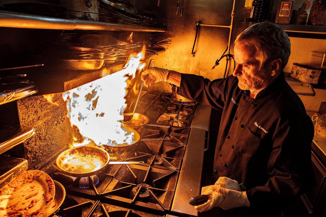 Chef Klime Kovaceski makes chicken parm at Crust in Miami.