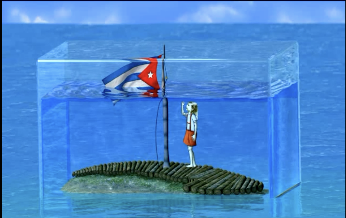 Captura de imagen de ‘Acuarium’, 2013, de Sandra Ramos. Video Animación.