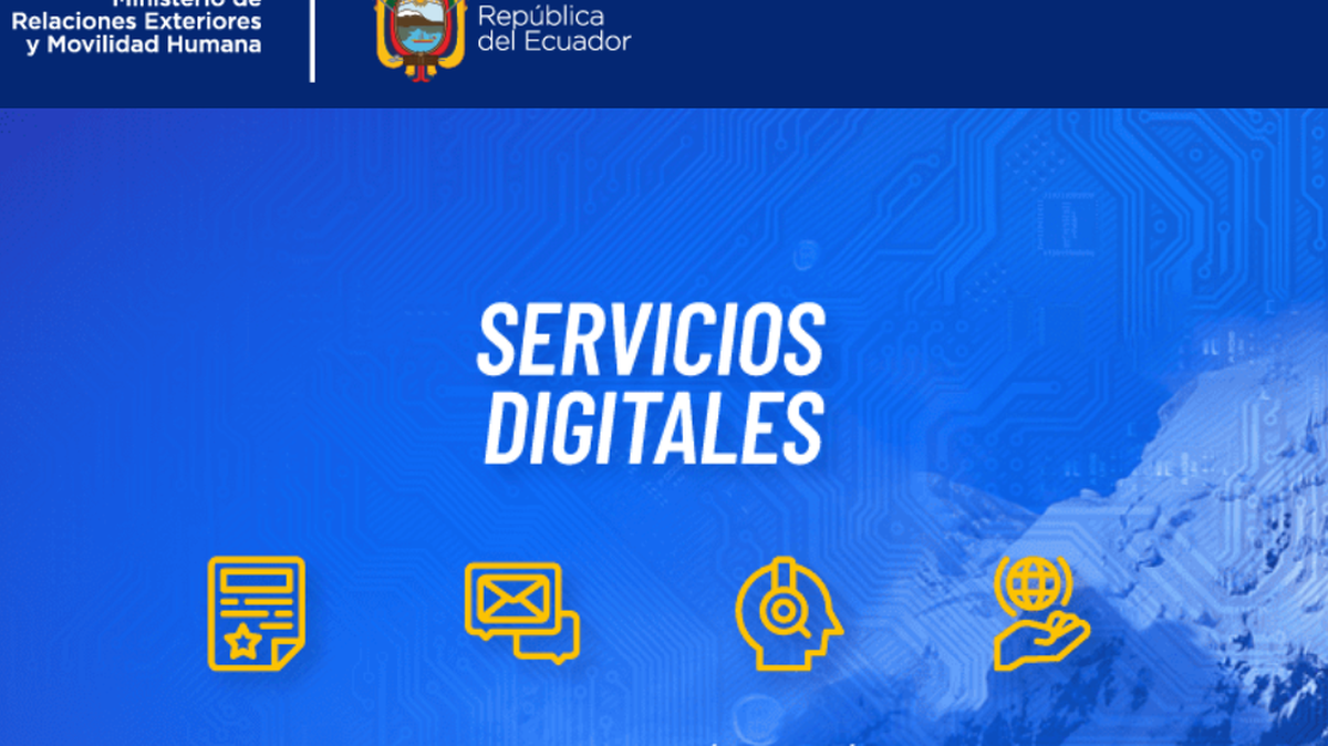 Portada de los servicios digitales de la cancillería de Ecuador. A partir del lunes 1 de septiembre, esta nación sudamericana exigirá una visa de transeúnte a viajeros de Cuba, Venezuela y otros 40 países.