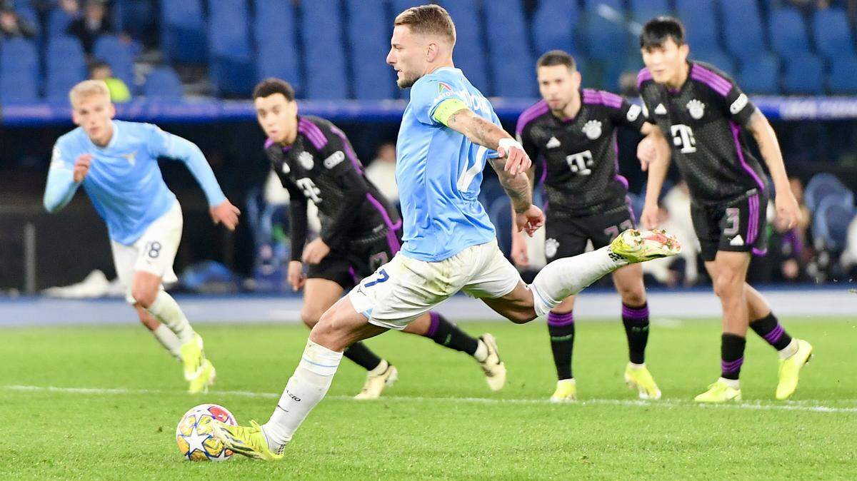 Ciro Immobile anotó de penal el solitario gol del triunfo de Lazio ante el Bayern Munich, en el partido de la Liga de Campeones celebrado el 14 de febrero de 2014.