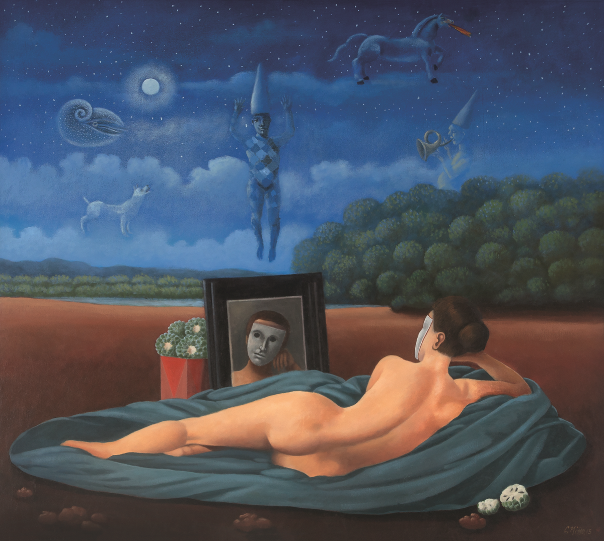 ‘Según Velázquez’, 2018, acrílico sobre lienzo, 45 x 50.9 pulgadas.