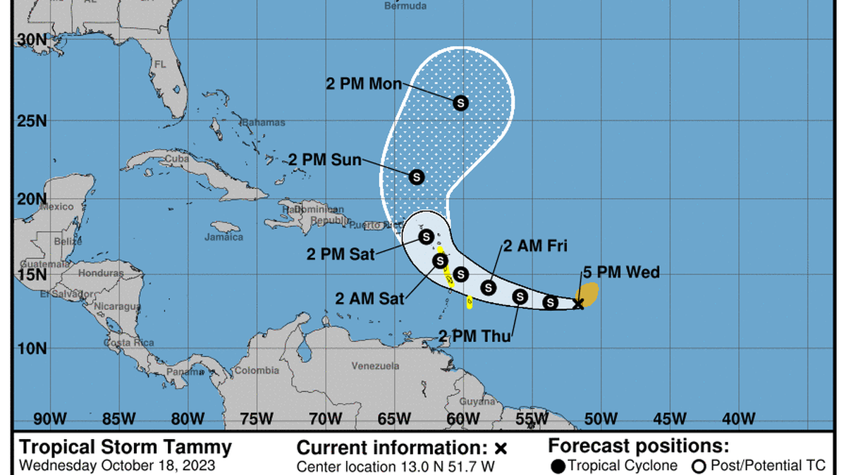 La tormenta Tammy se forma y amenaza a las Antillas Menores.