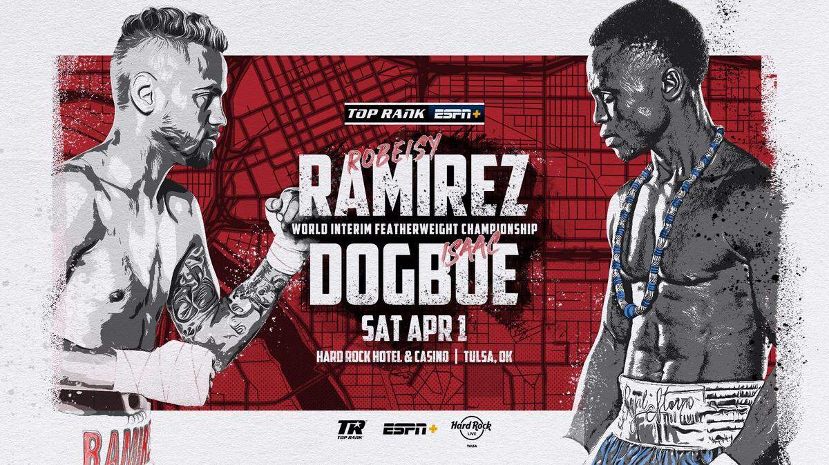 Robeisy Ramírez se enfrentará el 1 de abril por la pantalla de ESPN a Isaac “Royal Storm” Dogboe en Tulsa, Oklahoma.
