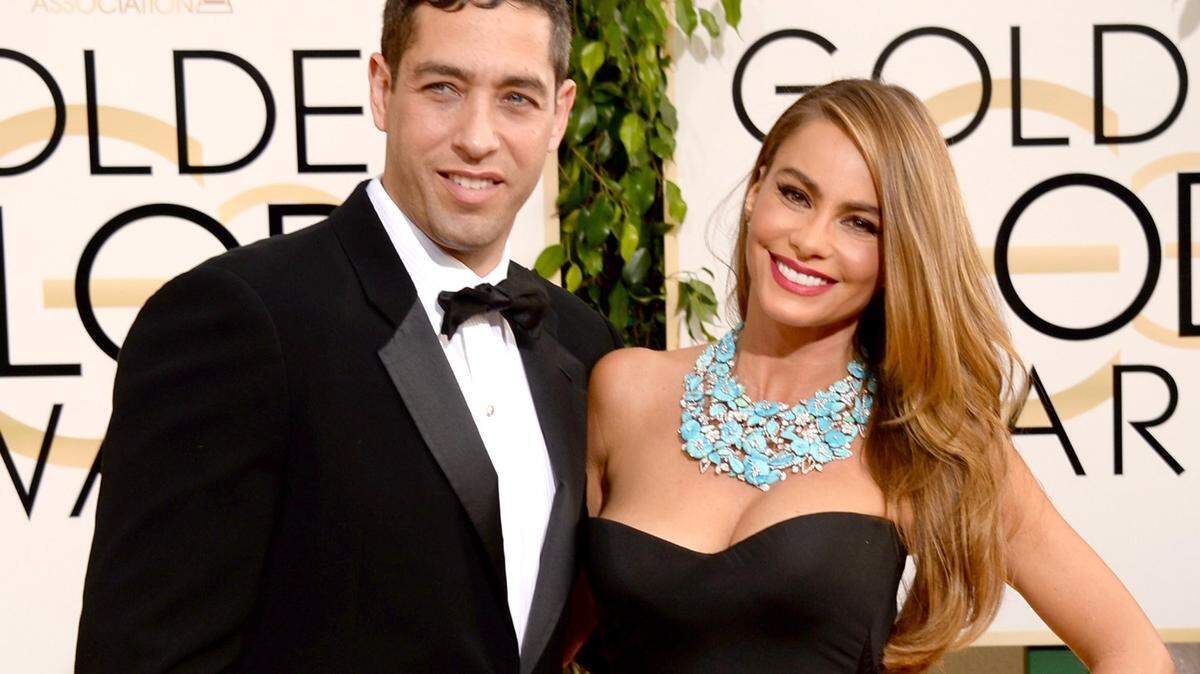 Sofia Vergara y Nick Loeb durante la entrega de los Globos de Oro 2014.
