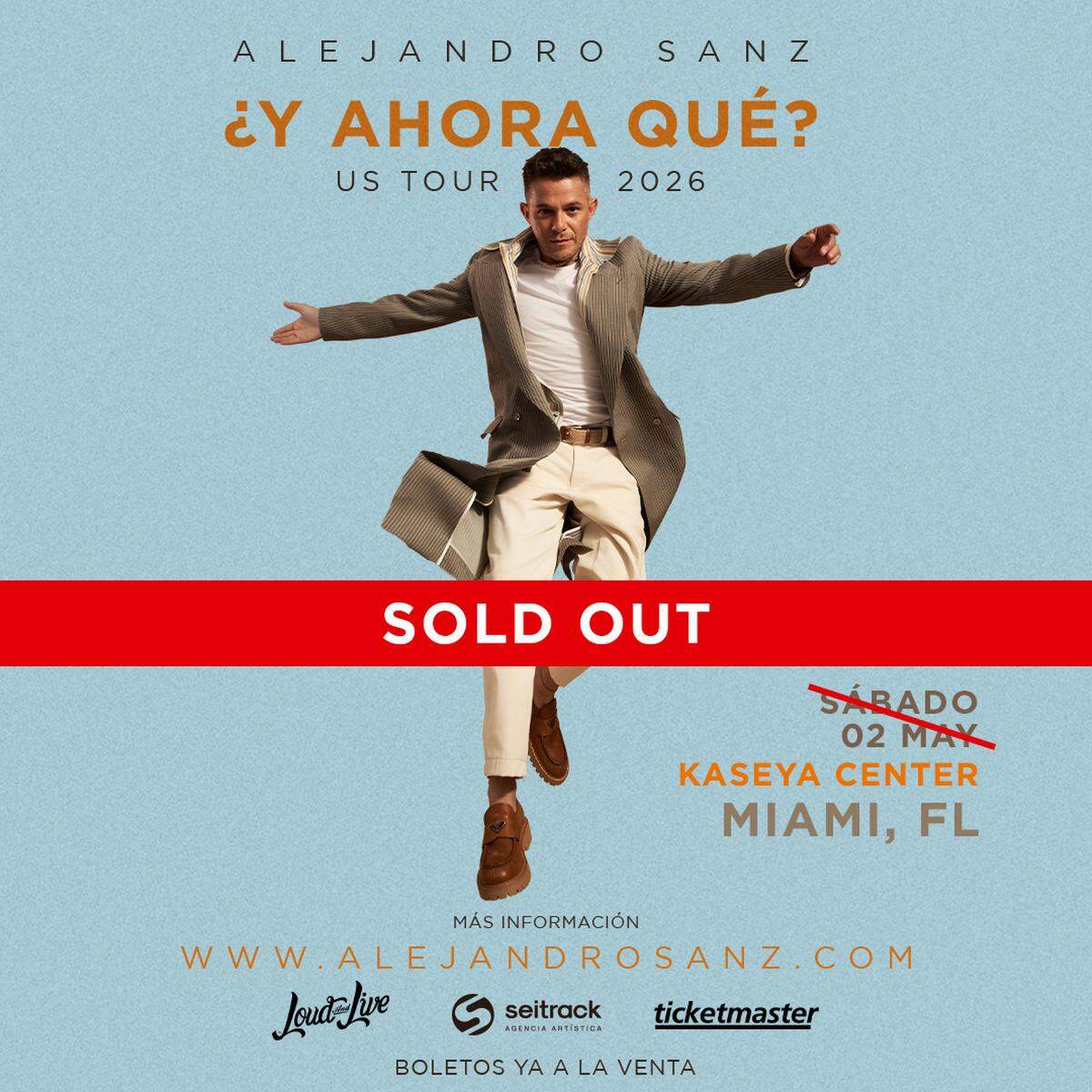 ALEJANDRO SANZ AGOTA EL KASEYA CENTER DE MIAMI