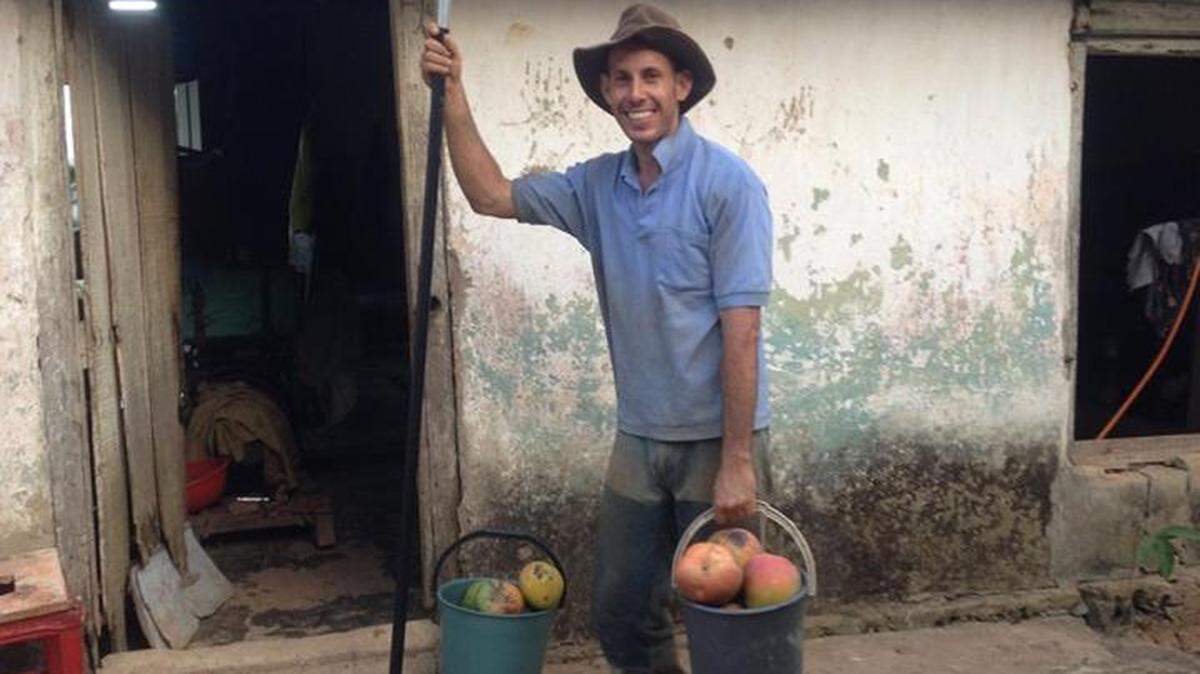 Cuban biologist Ariel Ruiz Urquiola at his farm in Viñales, Pinar del Río