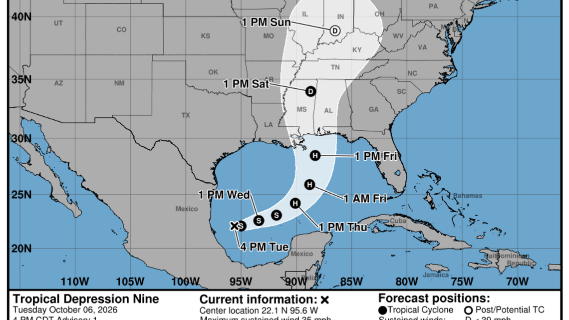 Primer huracán de la temporada podría golpear el Golfo y traer aguaceros a Florida