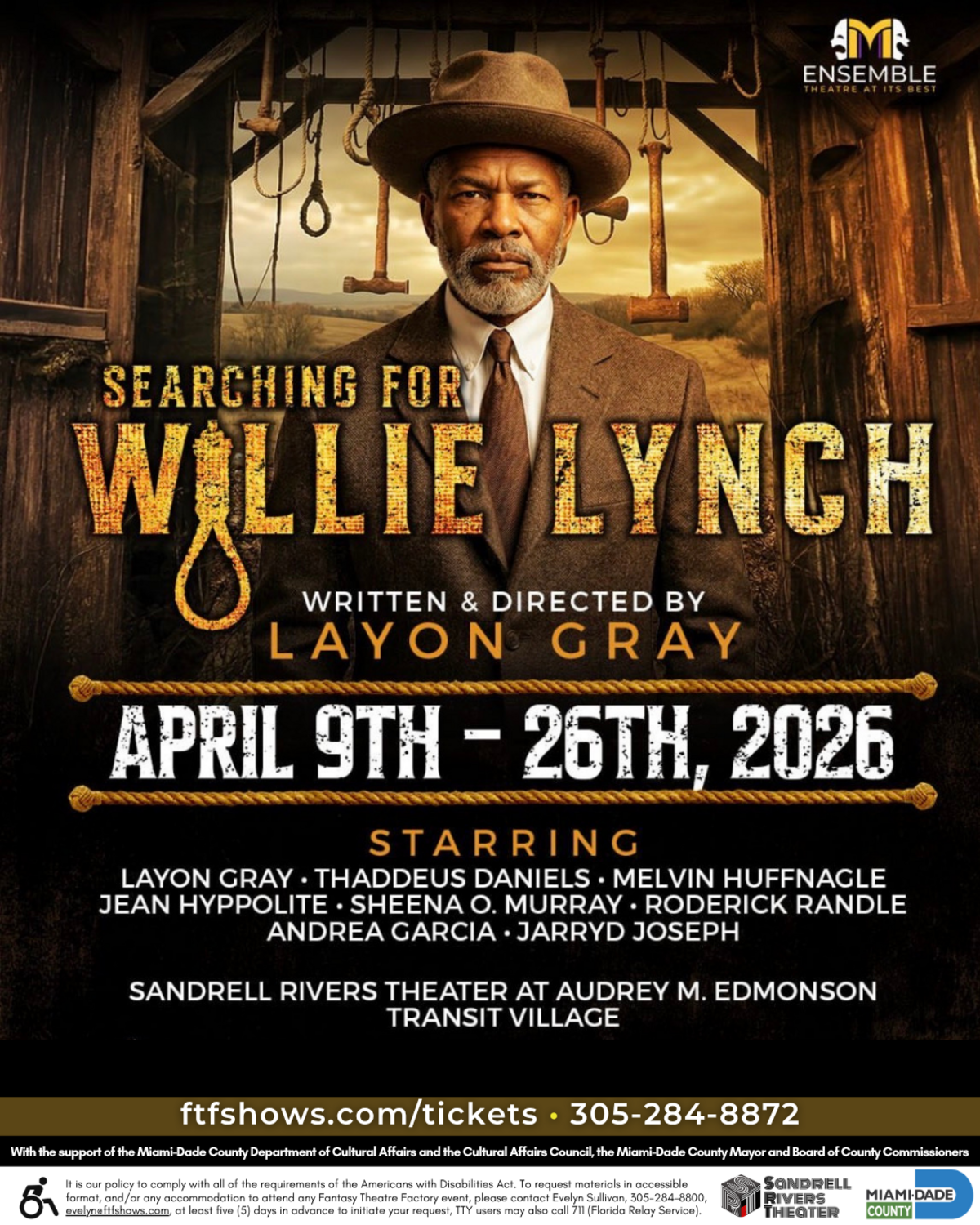La compañía M Ensemble presenta “En busca de Willie Lynch” en el Teatro Sandrell Rivers.
