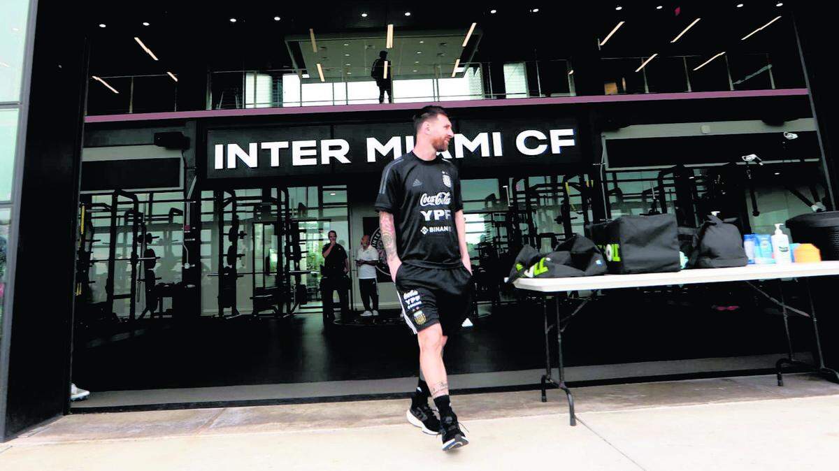Lionel Messi, shown in front of Inter Miami training facility on Sept. 23, 2022, when he was in town training with the Argentina national team.