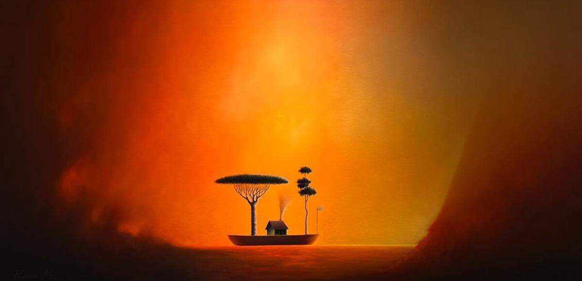 ‘Home’, 2011, de Robinson Cardona (Rocard, Mo), óleo sobre lienzo, 30 x 60 pulgadas.