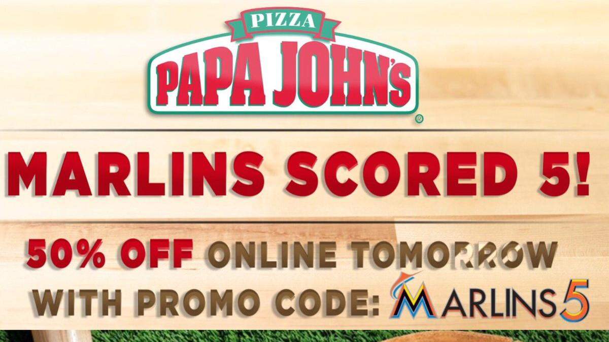 UNA DE las promociones entre los Marlins y Papa John's.