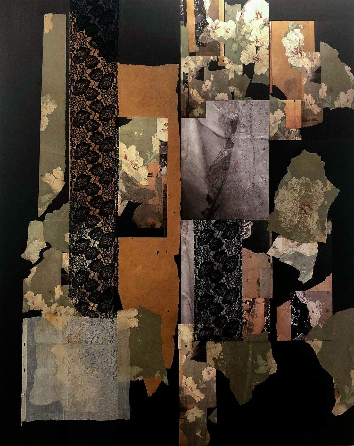 ‘Absence Revealed 002’, 2021, medio mixto sobre panel híbrido de madera, 50 x 40 pulgadas.&nbsp;