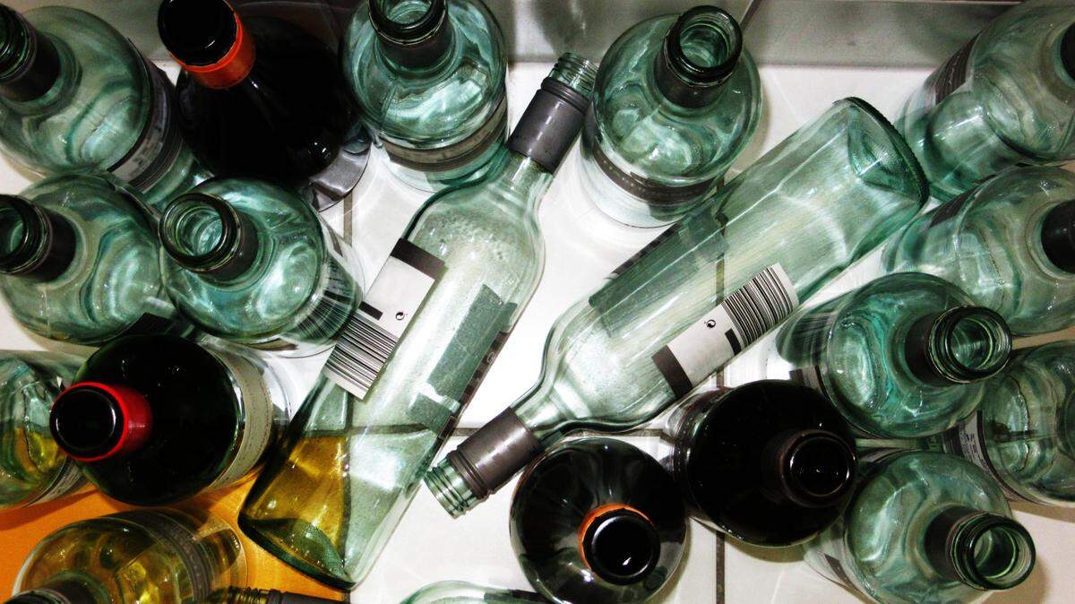 Botellas de vino vacías.