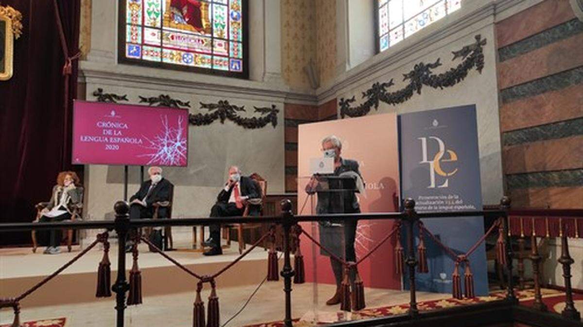 Presentación de la actualización 23.4 del «Diccionario de la lengua española» y de la «Crónica de la lengua española 2020’. En la imagen, la filóloga Paz Battaner En la sede de la RAE, en Madrid. EUROPA PRESS (Foto de ARCHIVO) 24/11/2020