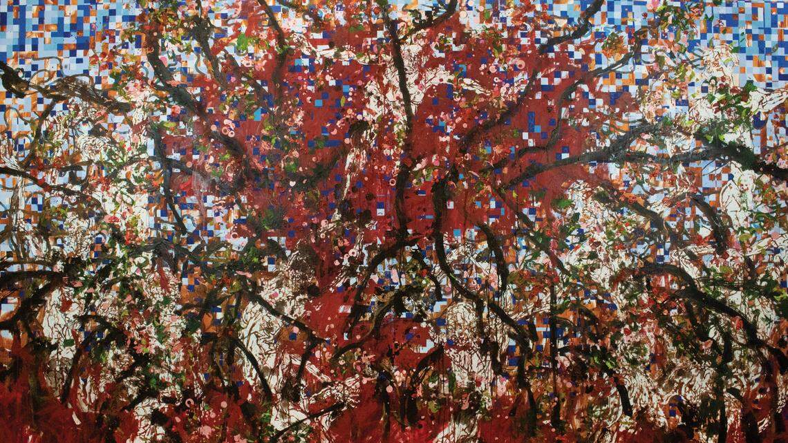 ‘Decree of Death’, 2019, óleo sobre lienzo, 86 x 118 pulgadas.