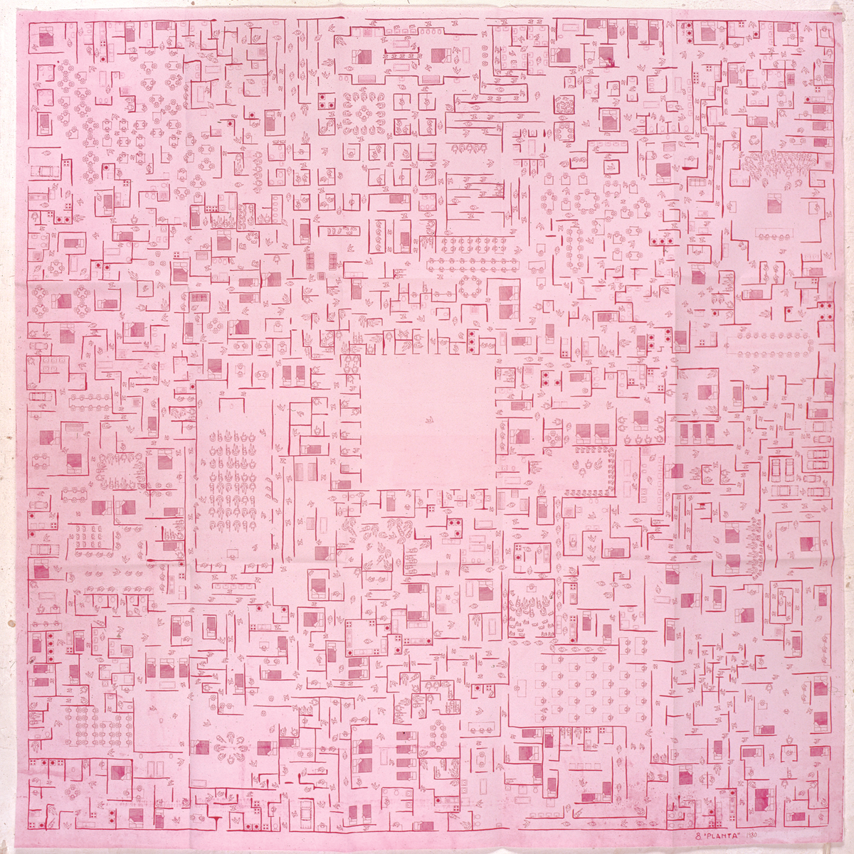 ‘Planta’, 1981, heliografía, 39 3/8 x 39 3/8 pulgadas.
