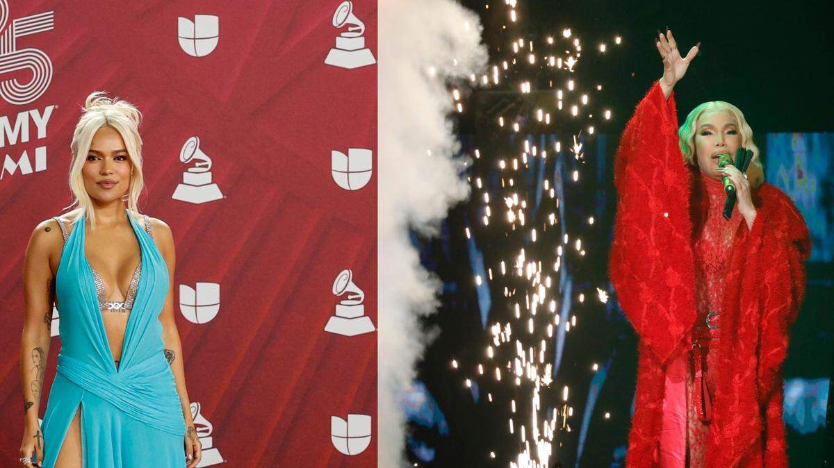 Karol G (izquierda) es una de las divas indiscutibles de la música latina con nombre de mujer, mientras Ivy Queen es una de las pioneras del reguetón femenino. Y la suya, por tanto, es una unión de reinas.