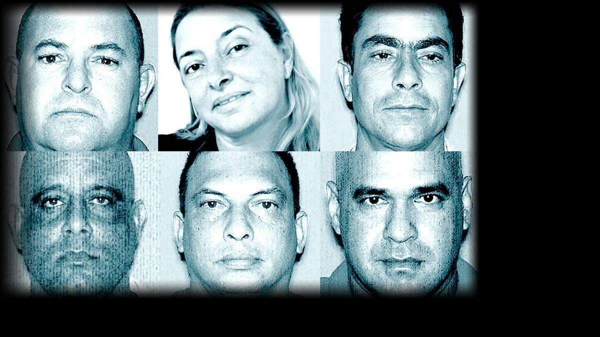De arriba e izquierda en dirección de las agujas del reloj: Jorge Luis Portillo, Dora Robaina, Joel Fuentes, Ariel Nunez Finalet, Mario Saul Lay, y Pedro Torres.