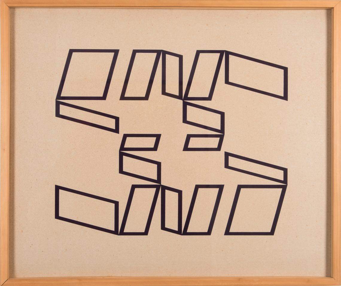 ‘Metaesquema’, 1959, de Helio Oiticica, tempera sobre tablero, 19 5/16 x 23 5/8 pulgadas.